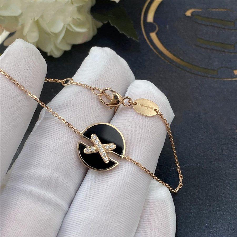 [Windsor Jewelry]JEUX DE BRACELET ONYX PINK GOLD DIAMOND