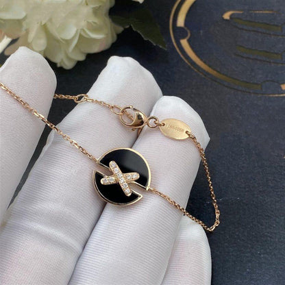 [Windsor Jewelry]JEUX DE BRACELET ONYX PINK GOLD DIAMOND