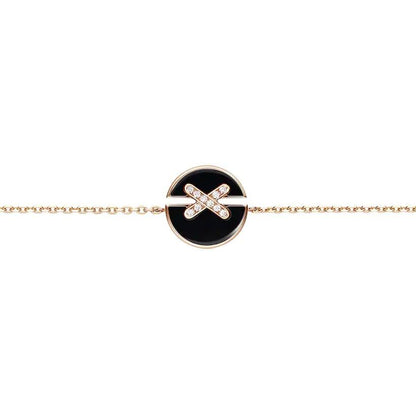 [Windsor Jewelry]JEUX DE BRACELET ONYX PINK GOLD DIAMOND