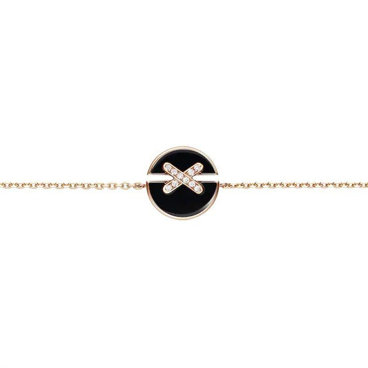 [Windsor Jewelry]JEUX DE BRACELET ONYX PINK GOLD DIAMOND