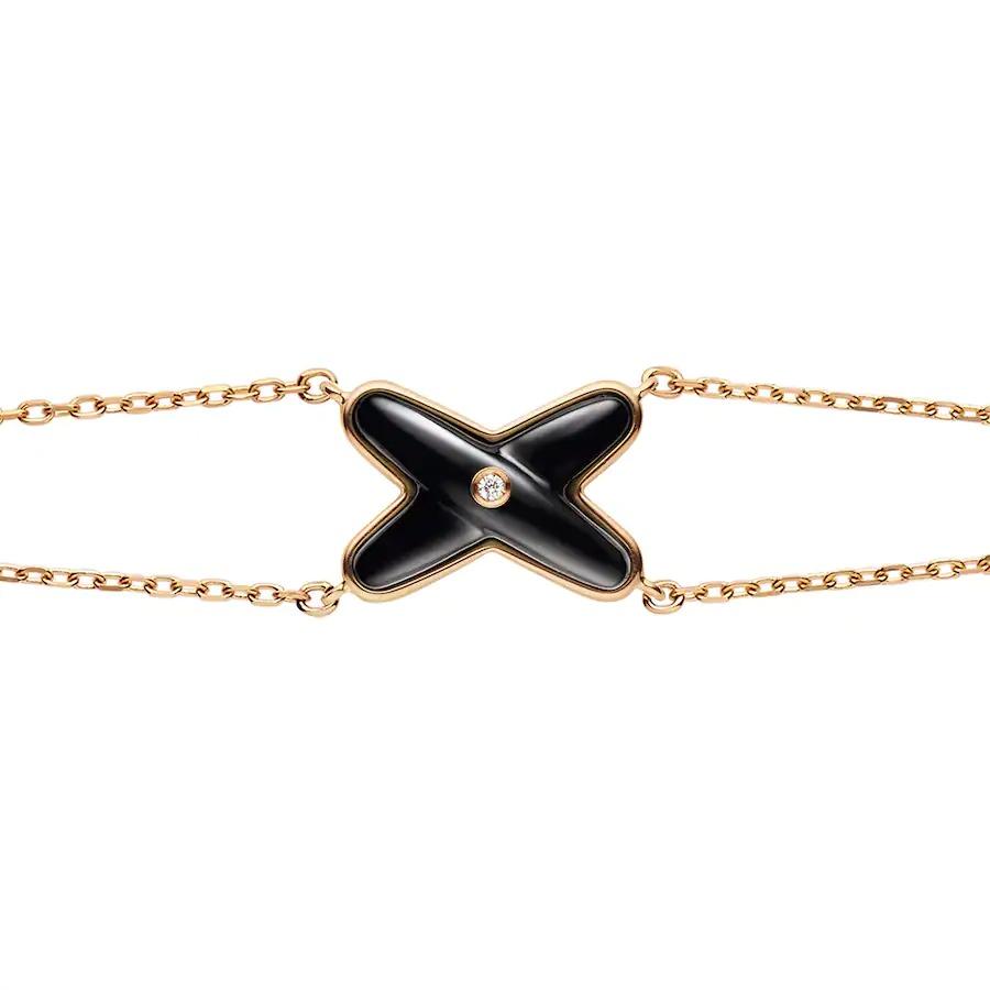 [Windsor Jewelry]JEUX BRACELET ONYX PINK GOLD 1 DIAMOND