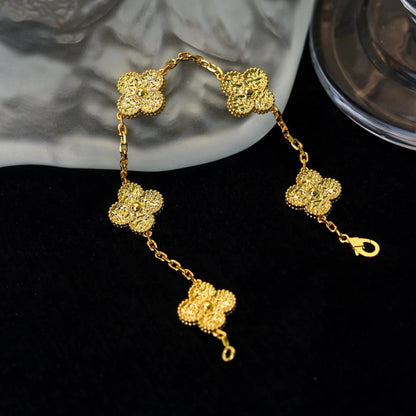 [Windsor Jewelry]CLOVER 5 MOTIFS BRONZING BRACELET