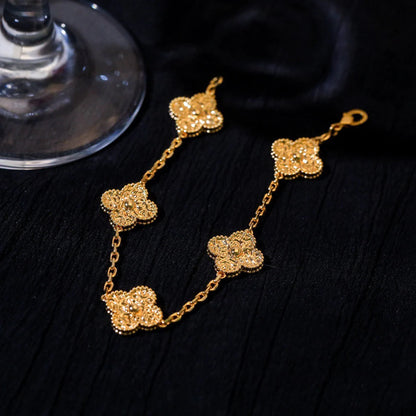 [Windsor Jewelry]CLOVER 5 MOTIFS BRONZING BRACELET