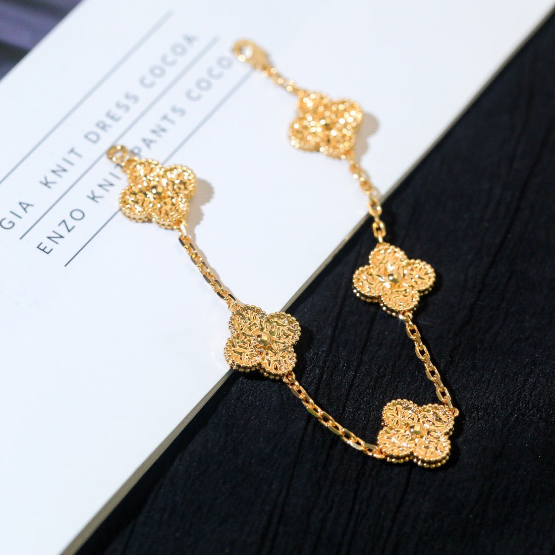 [Windsor Jewelry]CLOVER 5 MOTIFS BRONZING BRACELET