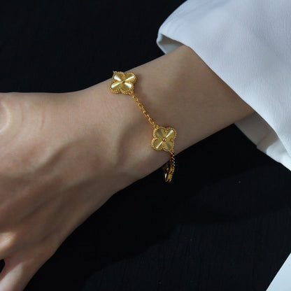 [Windsor Jewelry]CLOVER 5 FLOWERS LASER BRACELET