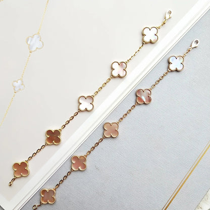 [Windsor Jewelry]CLOVER 5 PINK MOP BRACELET