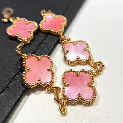 [Windsor Jewelry]CLOVER 5 PINK MOP BRACELET