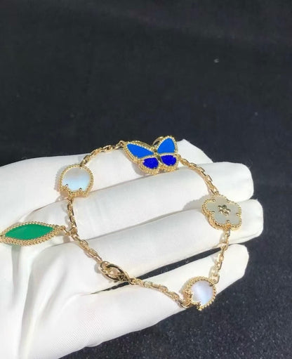 [Windsor Jewelry]LUCKY SPRING BUTTERFLY 5 MOTIF BRACELET