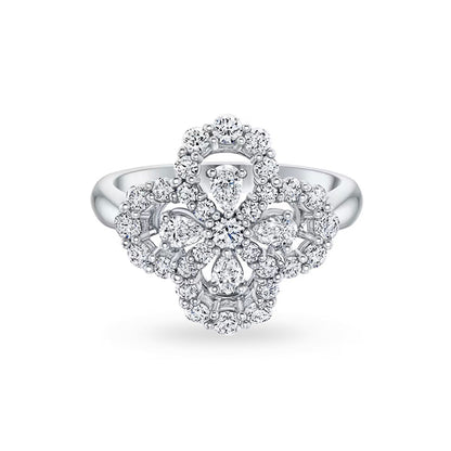 [Windsor Jewelry]LOOP RING FULL MOTIF DIAMOND 16MM SILVE