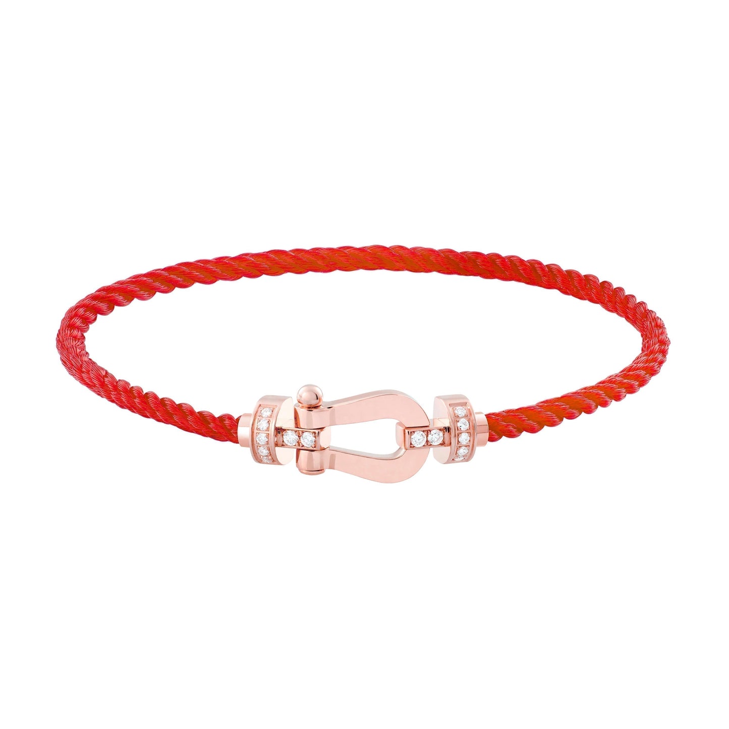 [Windsor Jewelry]FORCE 10 HALF DIAMOND PINK GOLD RED CORDERI LARGE AND MEDIUM MODEL