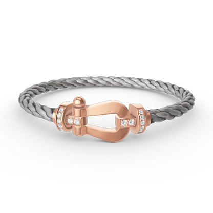 [Windsor Jewelry]FORCE LARGE HORSESHOE HALF DIAMOND BRACELET ROSE GOLD