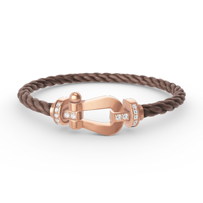 [Windsor Jewelry]FORCE LARGE HORSESHOE HALF DIAMOND BRACELET ROSE GOLD