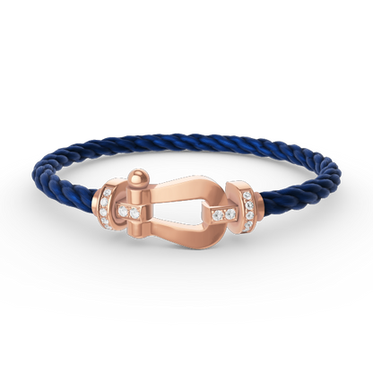 [Windsor Jewelry]FORCE LARGE HORSESHOE HALF DIAMOND BRACELET ROSE GOLD