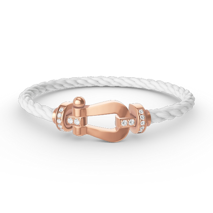 [Windsor Jewelry]FORCE LARGE HORSESHOE HALF DIAMOND BRACELET ROSE GOLD