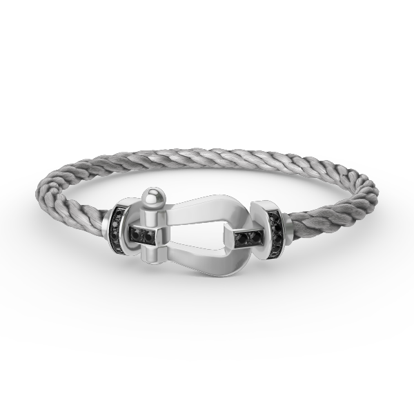 [Windsor Jewelry]FORCE LARGE HORSESHOE BLACK DIAMOND BRACELET SILVER