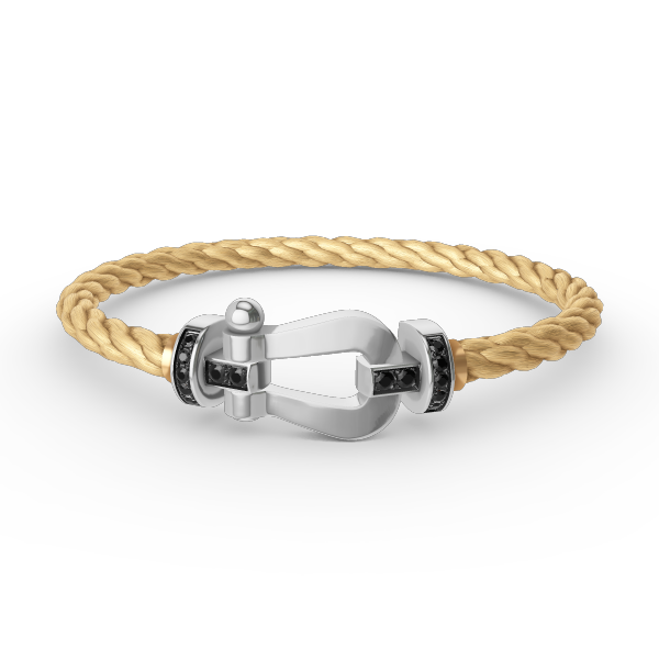 [Windsor Jewelry]FORCE LARGE HORSESHOE BLACK DIAMOND BRACELET SILVER