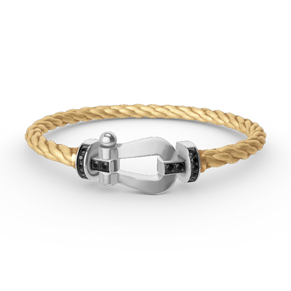 [Windsor Jewelry]FORCE LARGE HORSESHOE BLACK DIAMOND BRACELET SILVER