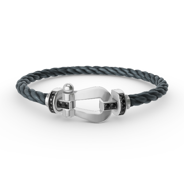 [Windsor Jewelry]FORCE LARGE HORSESHOE BLACK DIAMOND BRACELET SILVER