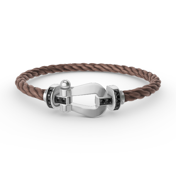[Windsor Jewelry]FORCE LARGE HORSESHOE BLACK DIAMOND BRACELET SILVER