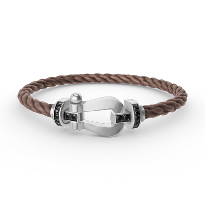 [Windsor Jewelry]FORCE LARGE HORSESHOE BLACK DIAMOND BRACELET SILVER