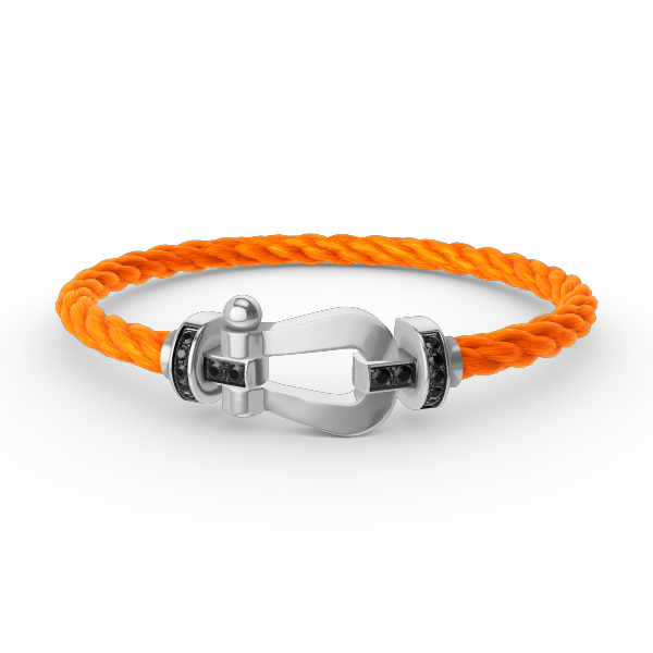 [Windsor Jewelry]FORCE LARGE HORSESHOE BLACK DIAMOND BRACELET SILVER