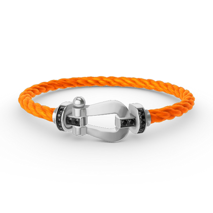 [Windsor Jewelry]FORCE LARGE HORSESHOE BLACK DIAMOND BRACELET SILVER