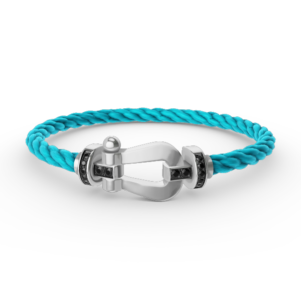 [Windsor Jewelry]FORCE LARGE HORSESHOE BLACK DIAMOND BRACELET SILVER