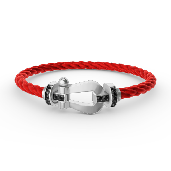 [Windsor Jewelry]FORCE LARGE HORSESHOE BLACK DIAMOND BRACELET SILVER