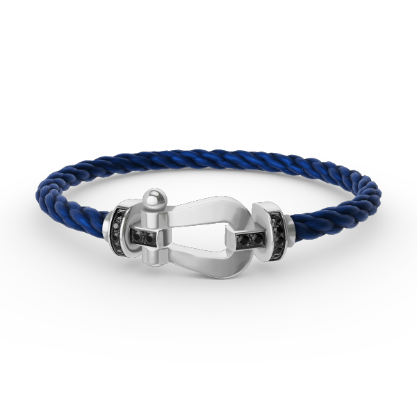 [Windsor Jewelry]FORCE LARGE HORSESHOE BLACK DIAMOND BRACELET SILVER