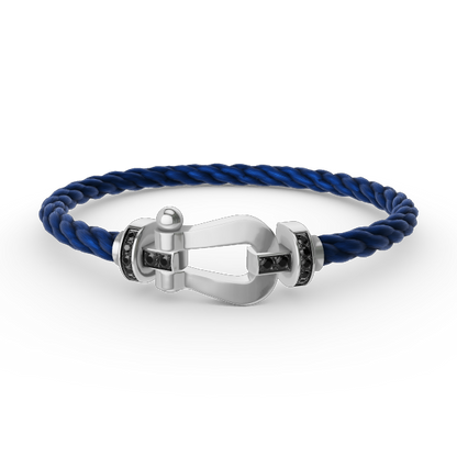 [Windsor Jewelry]FORCE LARGE HORSESHOE BLACK DIAMOND BRACELET SILVER