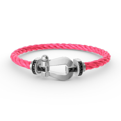 [Windsor Jewelry]FORCE LARGE HORSESHOE BLACK DIAMOND BRACELET SILVER
