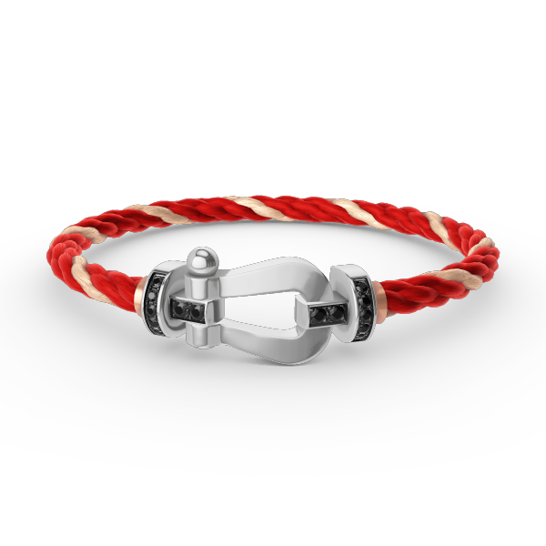 [Windsor Jewelry]FORCE LARGE HORSESHOE BLACK DIAMOND BRACELET SILVER