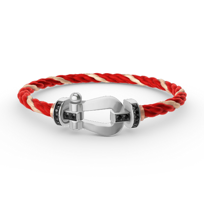 [Windsor Jewelry]FORCE LARGE HORSESHOE BLACK DIAMOND BRACELET SILVER