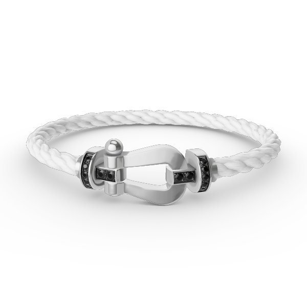 [Windsor Jewelry]FORCE LARGE HORSESHOE BLACK DIAMOND BRACELET SILVER