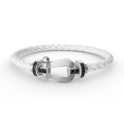 [Windsor Jewelry]FORCE LARGE HORSESHOE BLACK DIAMOND BRACELET SILVER