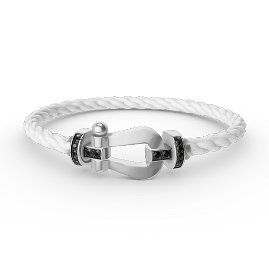 [Windsor Jewelry]FORCE LARGE HORSESHOE BLACK DIAMOND BRACELET SILVER