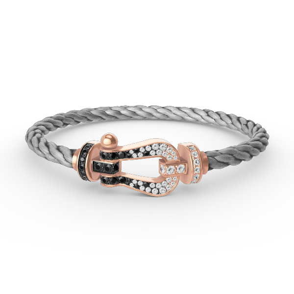 [Windsor Jewelry]FORCE LARGE HORSESHOE BLACK WHITE DIAMOND BRACELET ROSE GOLD