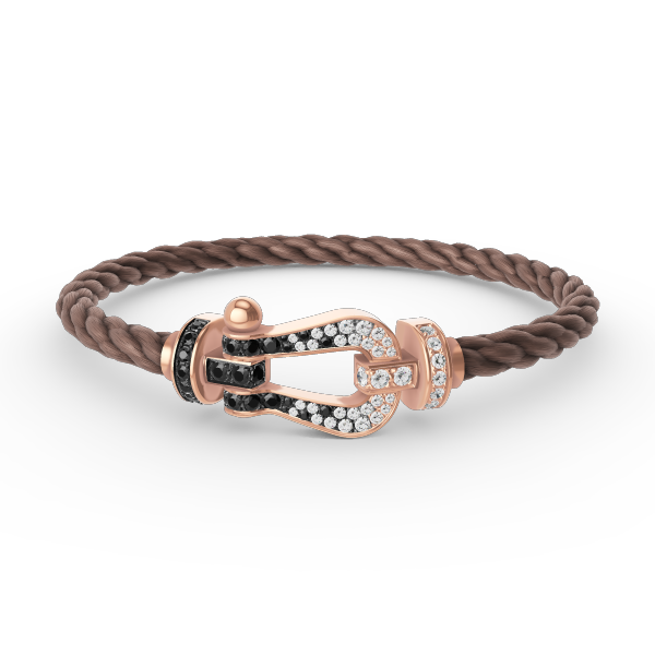[Windsor Jewelry]FORCE LARGE HORSESHOE BLACK WHITE DIAMOND BRACELET ROSE GOLD
