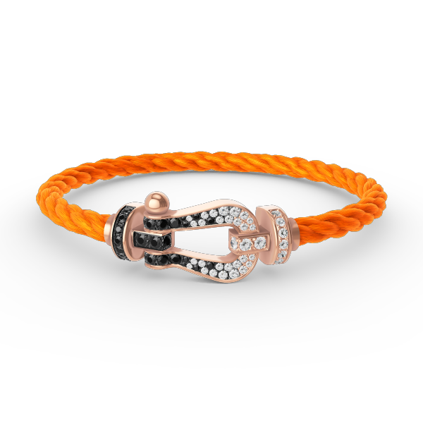 [Windsor Jewelry]FORCE LARGE HORSESHOE BLACK WHITE DIAMOND BRACELET ROSE GOLD