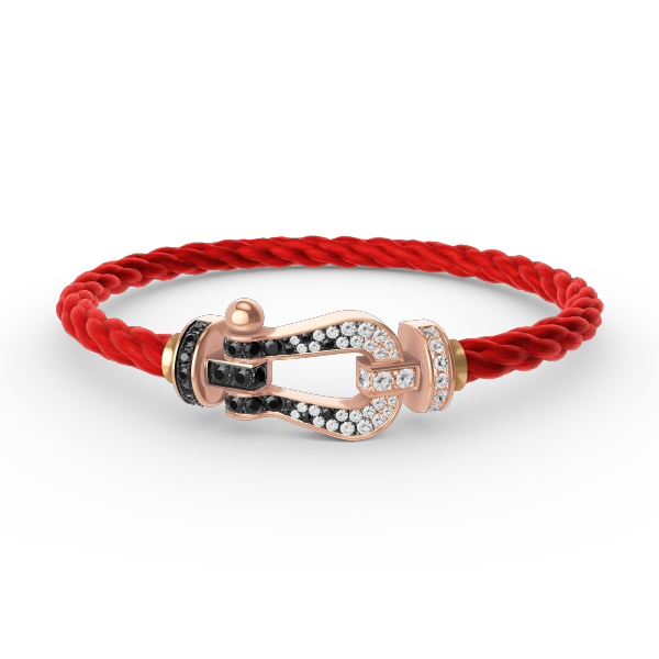 [Windsor Jewelry]FORCE LARGE HORSESHOE BLACK WHITE DIAMOND BRACELET ROSE GOLD