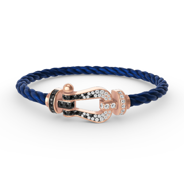 [Windsor Jewelry]FORCE LARGE HORSESHOE BLACK WHITE DIAMOND BRACELET ROSE GOLD