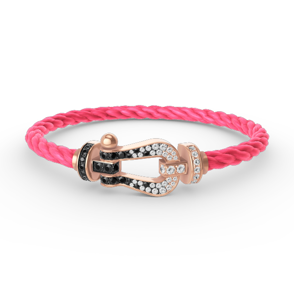 [Windsor Jewelry]FORCE LARGE HORSESHOE BLACK WHITE DIAMOND BRACELET ROSE GOLD