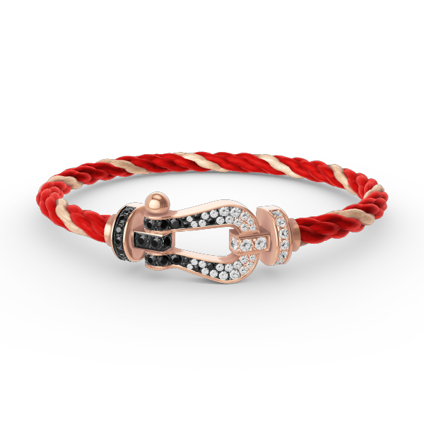 [Windsor Jewelry]FORCE LARGE HORSESHOE BLACK WHITE DIAMOND BRACELET ROSE GOLD