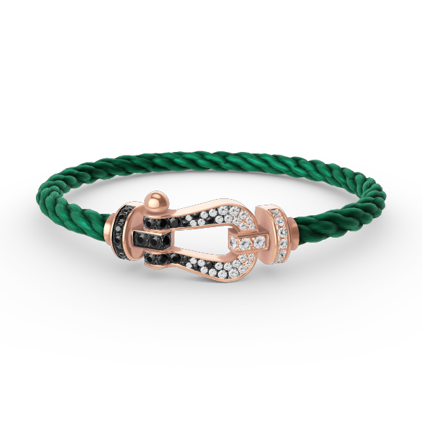 [Windsor Jewelry]FORCE LARGE HORSESHOE BLACK WHITE DIAMOND BRACELET ROSE GOLD