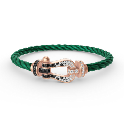 [Windsor Jewelry]FORCE LARGE HORSESHOE BLACK WHITE DIAMOND BRACELET ROSE GOLD