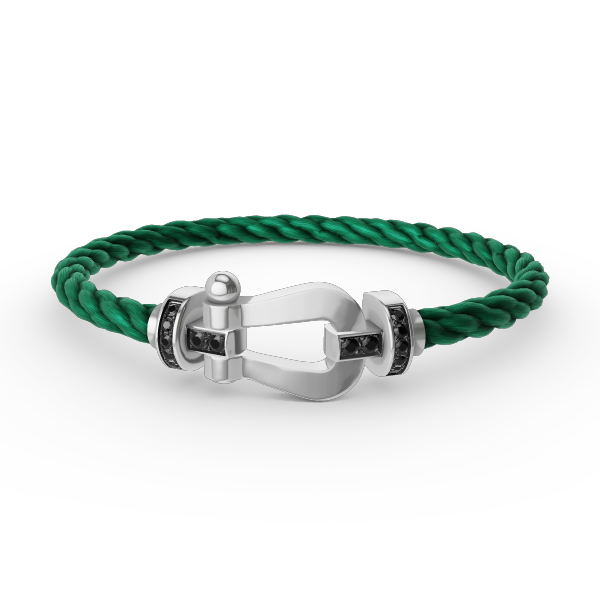 [Windsor Jewelry]FORCE LARGE HORSESHOE BLACK DIAMOND BRACELET SILVER