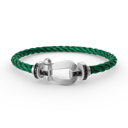 [Windsor Jewelry]FORCE LARGE HORSESHOE BLACK DIAMOND BRACELET SILVER