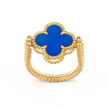 [Windsor Jewelry]CLOVER RIVERSIBLE BLUE AGATE RING