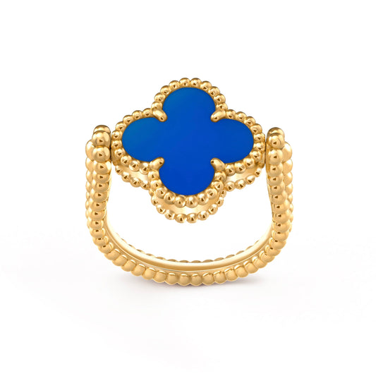 [Windsor Jewelry]CLOVER RIVERSIBLE BLUE AGATE RING