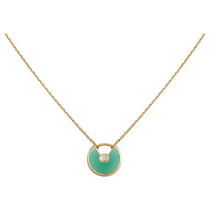 [Windsor Jewelry]AMULETTE GOLD MALACHITE NECKLACE